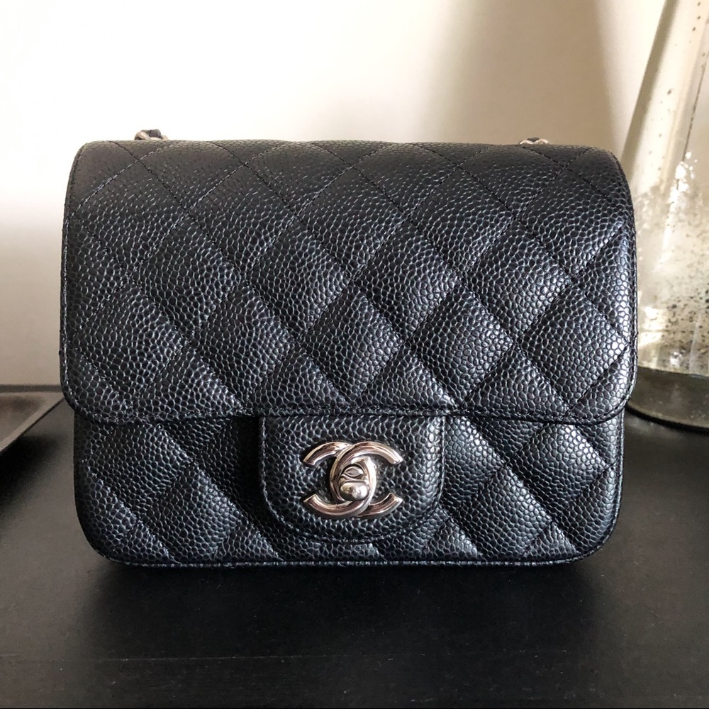 Chanel Black Caviar Square Mini